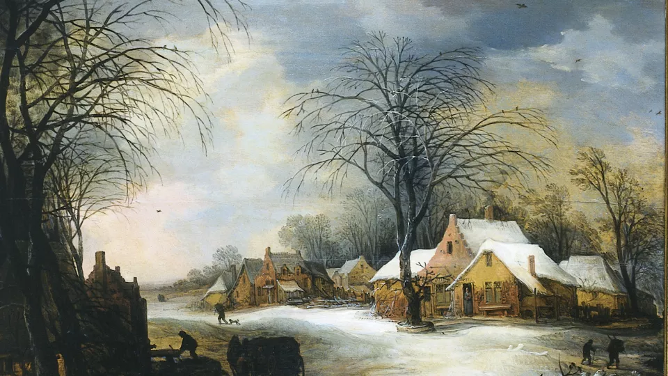  Vinterlandskap, målning av Frans de Momper.